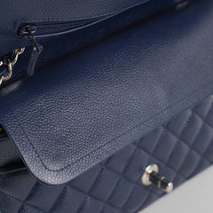 Chanel Classic Flap Medium/Large Caviar Blue Shoulder Bag