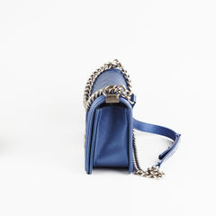 Chanel Old Medium Boy Metallic Blue