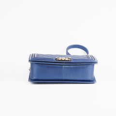 Chanel Old Medium Boy Metallic Blue