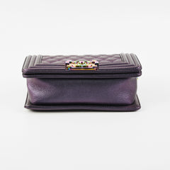 Chanel Small Boy Mermaid Iridescent Purple Shoulder Bag