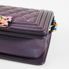Chanel Small Boy Mermaid Iridescent Purple Shoulder Bag