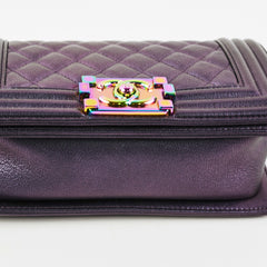 Chanel Small Boy Mermaid Iridescent Purple Shoulder Bag