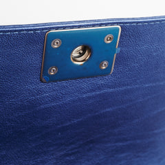 Chanel Old Medium Boy Metallic Blue