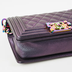 Chanel Small Boy Mermaid Iridescent Purple Shoulder Bag