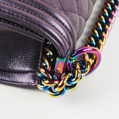 Chanel Small Boy Mermaid Iridescent Purple Shoulder Bag