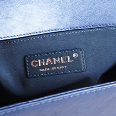 Chanel Old Medium Boy Metallic Blue