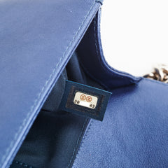 Chanel Old Medium Boy Metallic Blue