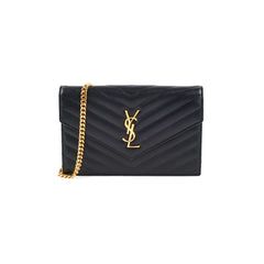 ITEM 8 - Saint Laurent Envelope Wallet On Chain WOC Black