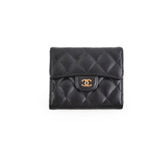 Chanel Compact Black Caviar Wallet