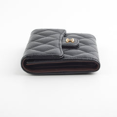 Chanel Compact Black Caviar Wallet