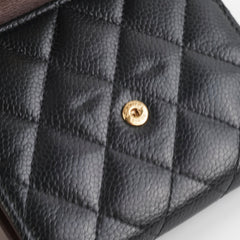 Chanel Compact Black Caviar Wallet