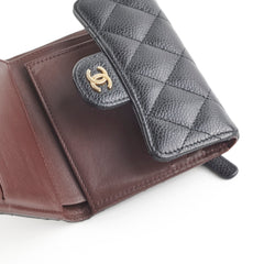 Chanel Compact Black Caviar Wallet