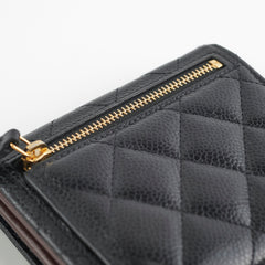 Chanel Compact Black Caviar Wallet