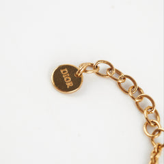 Christian Dior Gold CD Logo Rhinestone Bracelet Costume Jewellery