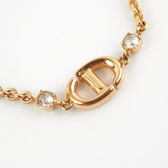 Christian Dior Gold CD Logo Rhinestone Bracelet Costume Jewellery