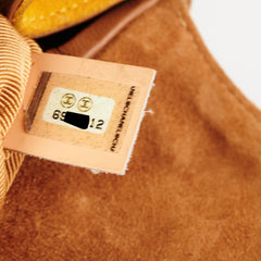 Chanel Vintage Quilted Suede Top Handle Bag Tan