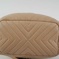 Chanel Chevron Beige Bucket Bag