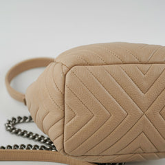 Chanel Chevron Beige Bucket Bag