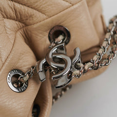 Chanel Chevron Beige Bucket Bag