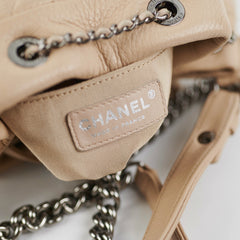 Chanel Chevron Beige Bucket Bag