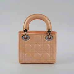 Christian Dior Mini Patent Lady Dior Peach Bag