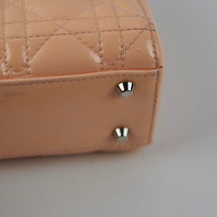 Christian Dior Mini Patent Lady Dior Peach Bag