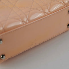 Christian Dior Mini Patent Lady Dior Peach Bag