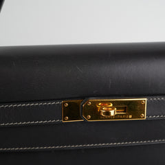 Hermes Kelly 32 Box Graphite Stamp E Square (2001)