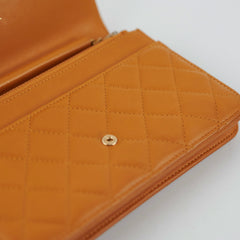 Chanel Boy Wallet On Chain WOC Lambskin Brown Crossbody Bag