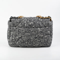 Chanel 19 Tweed Medium/Large Flap Bag Grey/Black
