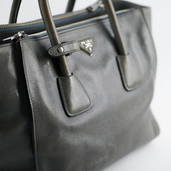 Prada Medium Glace Calf Twin Pocket Tote