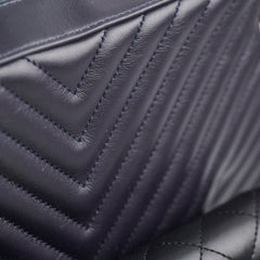 Chanel Double Camera Chevron Quilted Crossbody Bag Black/Dark Purple 26 series