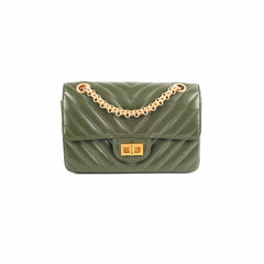 Chanel Mini 2.55 Chevron Reissue Khaki Green (Microchipped)