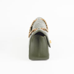 Chanel Mini 2.55 Chevron Reissue Khaki Green (Microchipped)