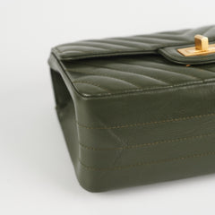 Chanel Mini 2.55 Chevron Reissue Khaki Green (Microchipped)