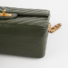 Chanel Mini 2.55 Chevron Reissue Khaki Green (Microchipped)