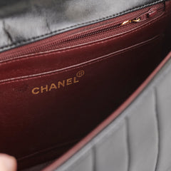 Chanel Vintage Lambskin Vertical Flap Bag Black