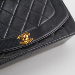 Chanel Vintage Medium Diana Lambskin Black Bag
