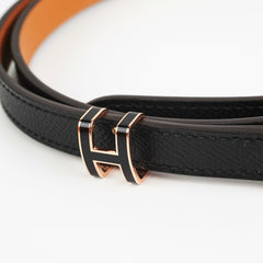 Hermes Pop H 15 Belt Black/Rose Gold Epsom 85 CM