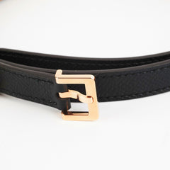 Hermes Pop H 15 Belt Black/Rose Gold Epsom 85 CM