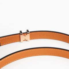 Hermes Pop H 15 Belt Black/Rose Gold Epsom 85 CM