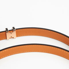 Hermes Pop H 15 Belt Black/Rose Gold Epsom 85 CM