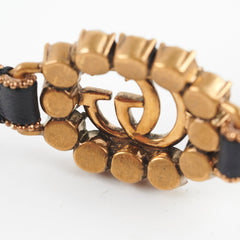 Gucci Logo Rhinestone Black Choker