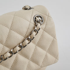 Chanel Easy  Flap Caviar Ivory Shoulder Bag