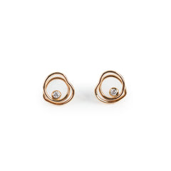 Hermes Boutons D'Oreilles Vertige Coeur TPM Pink Gold