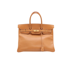 Hermes Birkin 35 Natural Sable  Ardennes Square B Stamp