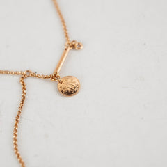 Hermes Ex- Libris Pendant Rose Gold One Diamond Necklace
