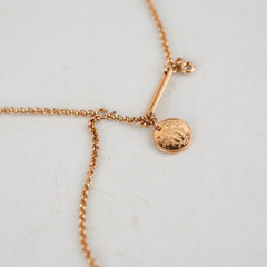 Hermes Ex- Libris Pendant Rose Gold One Diamond Necklace