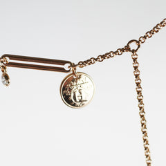 Hermes Ex- Libris Pendant Rose Gold One Diamond Necklace