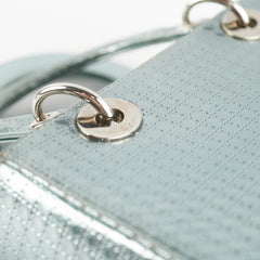 Christian Dior Lady Dior Medium Metallic Blue Patent